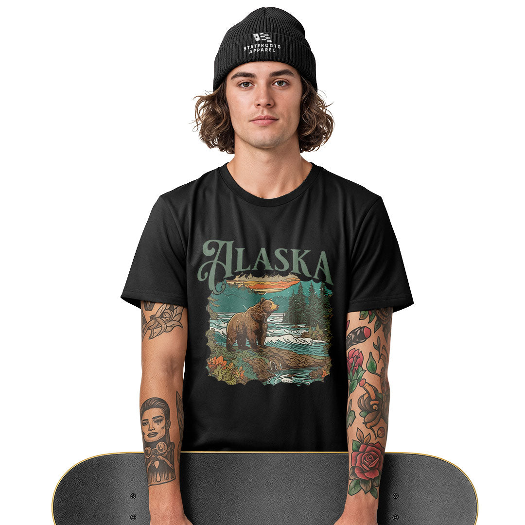 Alaska Bear River Sunset Wildlife Landscape - Black lifestyle 3