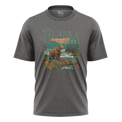 Alaska Bear River Sunset Wildlife Landscape - Charcoal flatlay