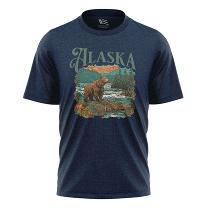 Alaska Bear River Sunset Wildlife Landscape - Navy flatlay