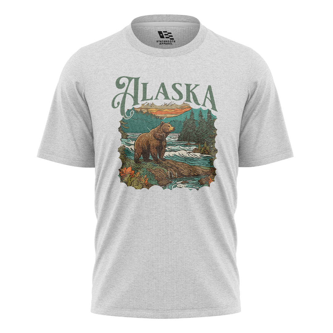 Alaska Bear River Sunset Wildlife Landscape - White flatlay