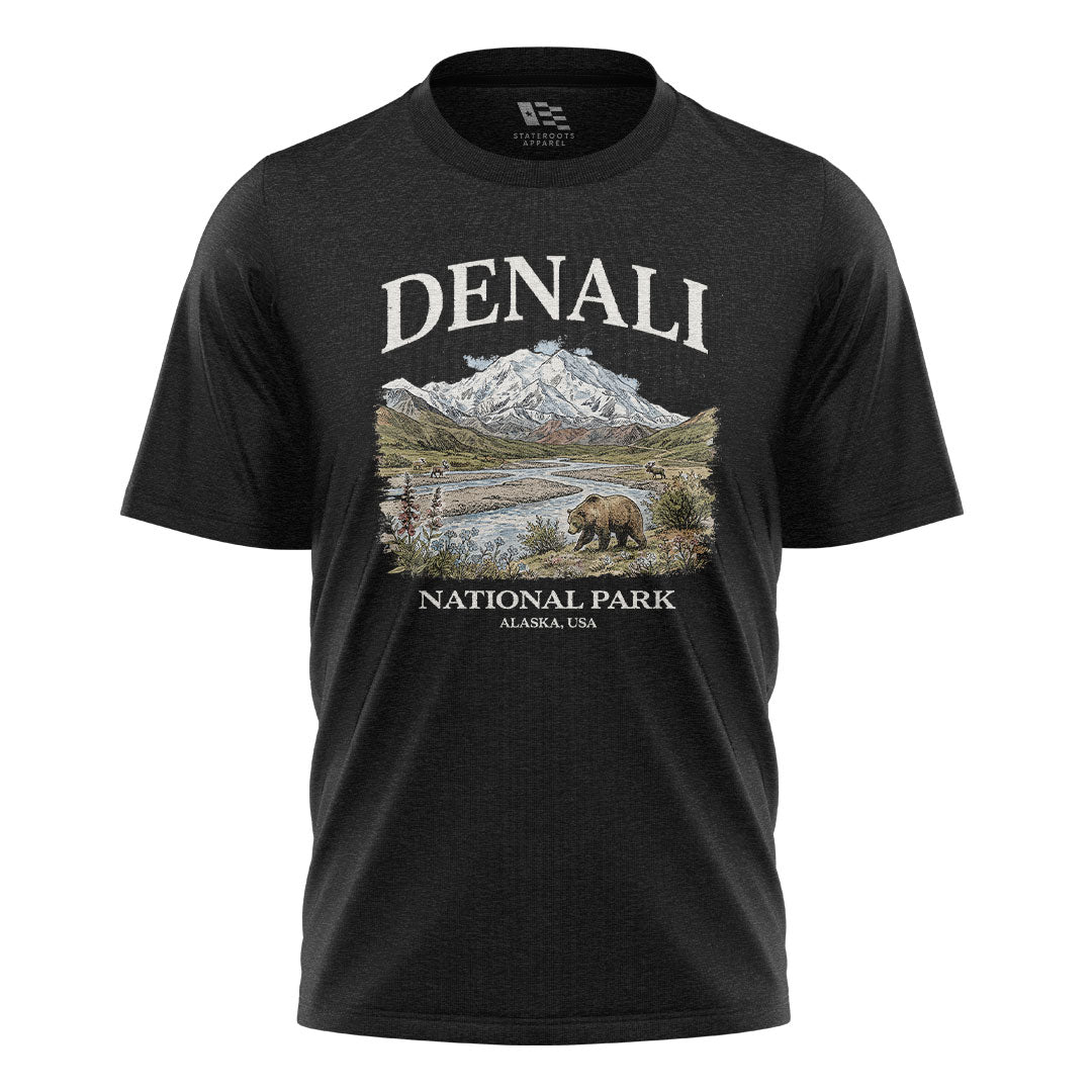 Alaska Denali National Park Grizzly Bear River - Black flatlay