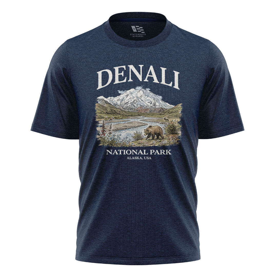 Alaska Denali National Park Grizzly Bear River - Navy flatlay