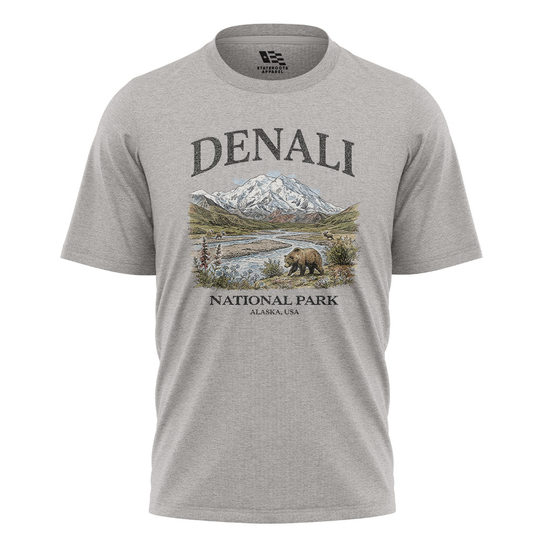 Alaska Denali National Park Grizzly Bear River - Sport Grey flatlay