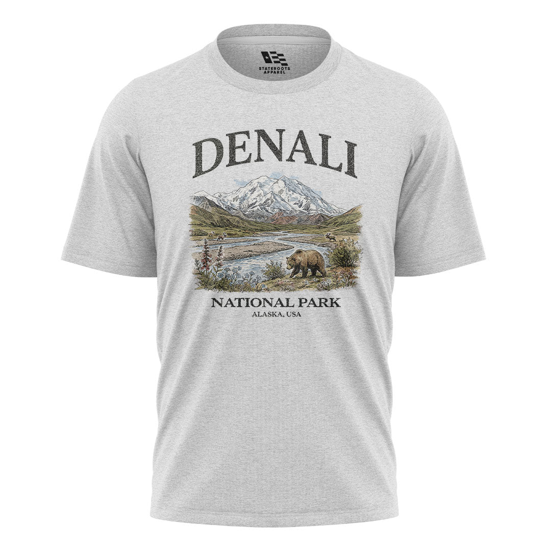 Alaska Denali National Park Grizzly Bear River - White flatlay