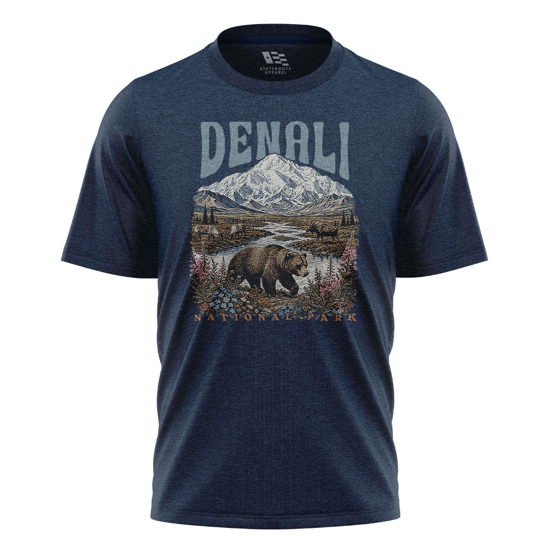 Alaska Denali National Park Grizzly Stream - Navy flatlay