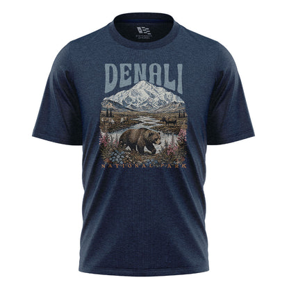 Alaska Denali National Park Grizzly Stream - Navy flatlay
