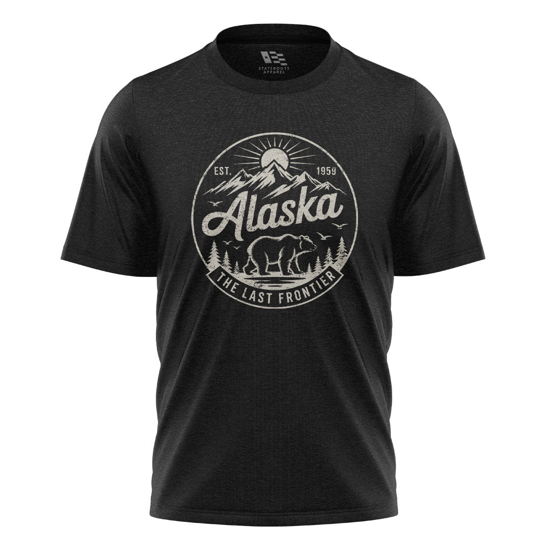 Alaska Est 1959 Frontier Circle Badge - Black flatlay