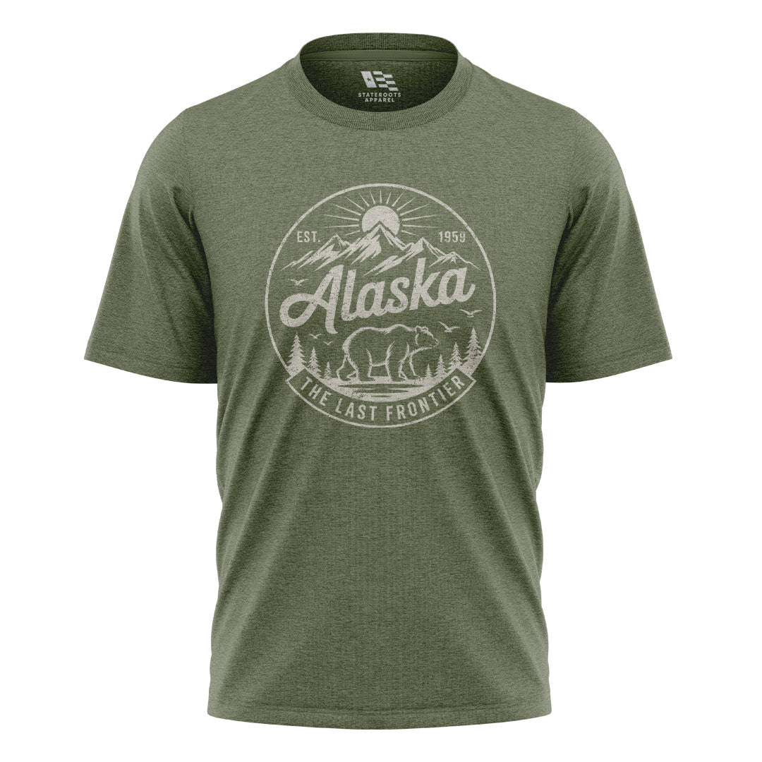 Alaska Est 1959 Frontier Circle Badge - Military Green flatlay