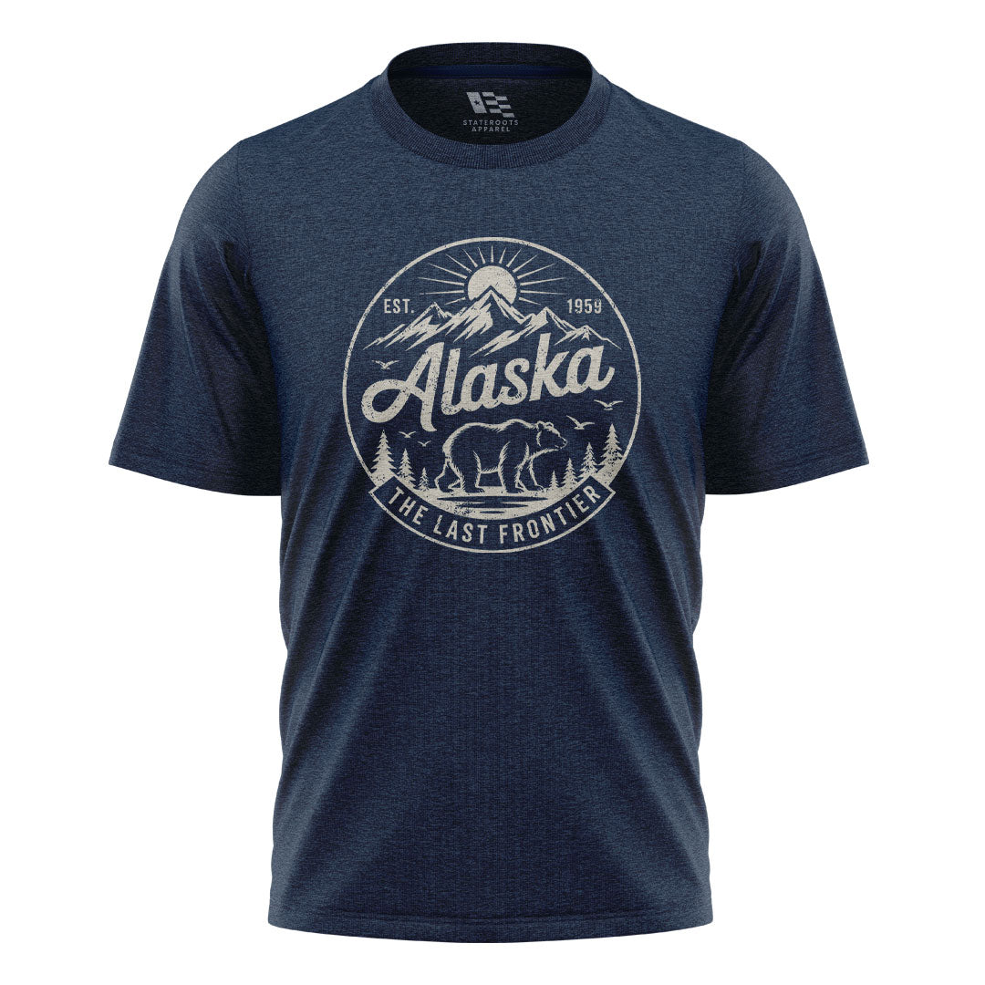 Alaska Est 1959 Frontier Circle Badge - Navy flatlay
