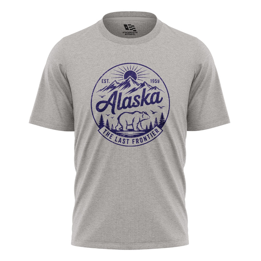 Alaska Est 1959 Frontier Circle Badge - Sport Grey flatlay