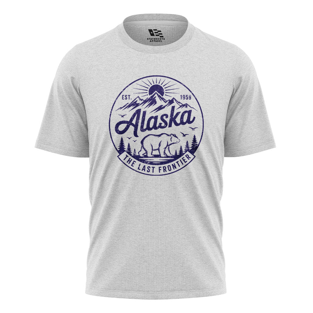 Alaska Est 1959 Frontier Circle Badge - White flatlay
