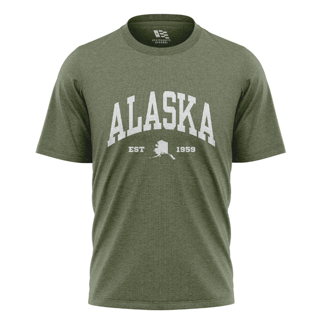 Alaska Est 1959 Varsity State Silhouette - Military Green flatlay