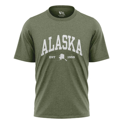 Alaska Est 1959 Varsity State Silhouette - Military Green flatlay
