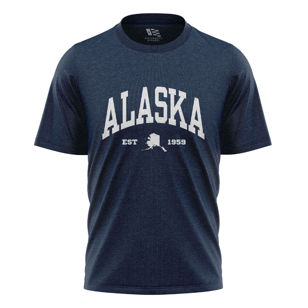 Alaska Est 1959 Varsity State Silhouette - Navy flatlay