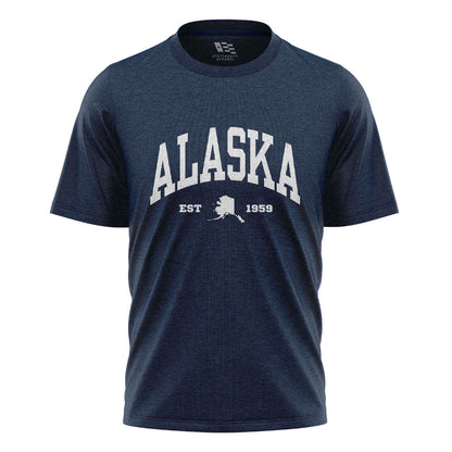 Alaska Est 1959 Varsity State Silhouette - Navy flatlay