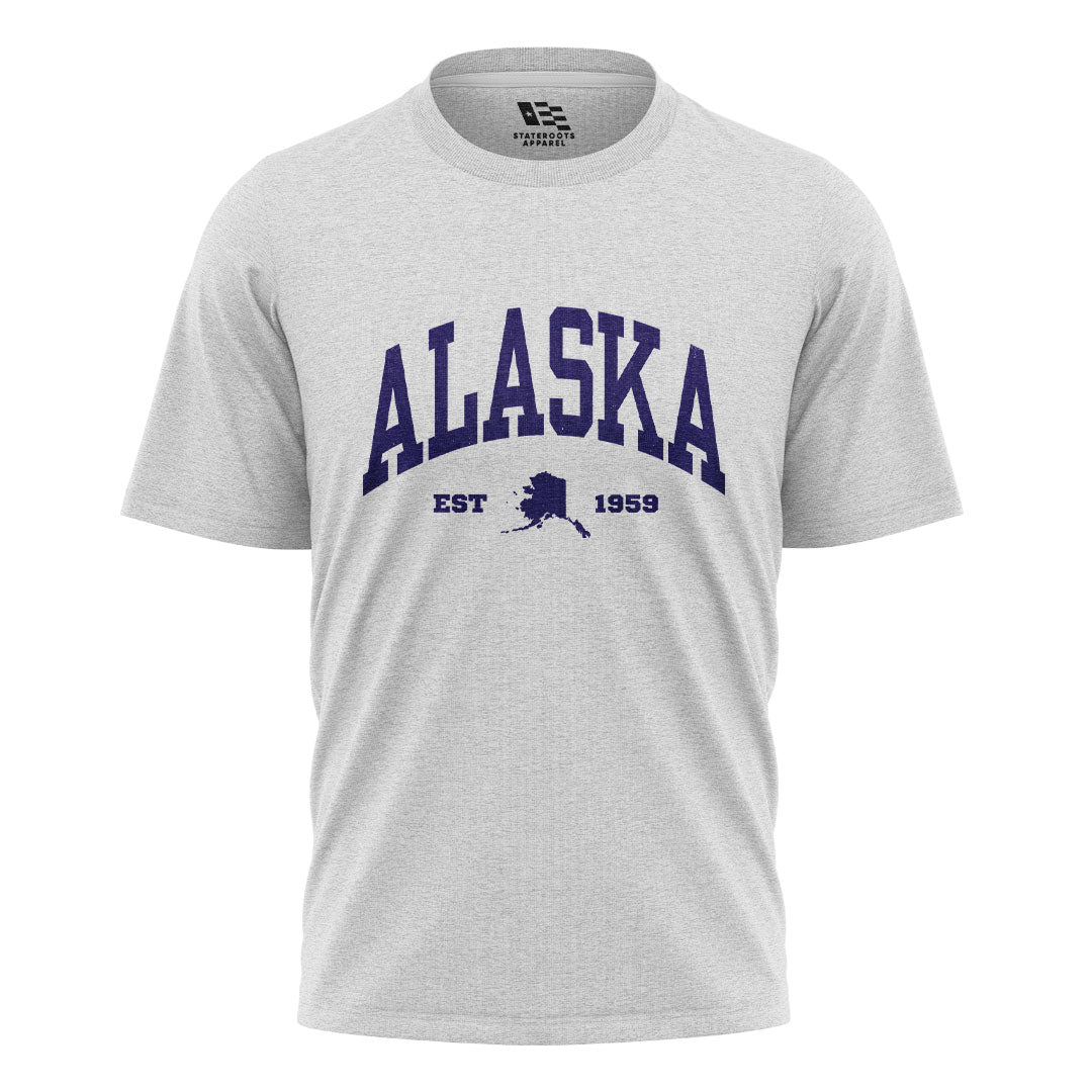Alaska Est 1959 Varsity State Silhouette - White flatlay