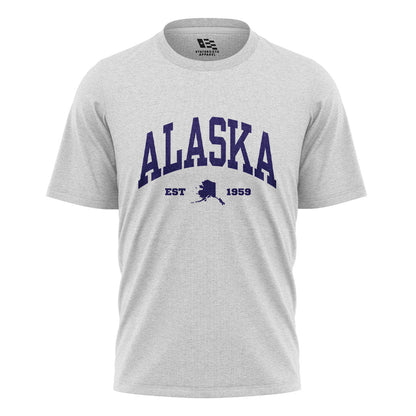 Alaska Est 1959 Varsity State Silhouette - White flatlay