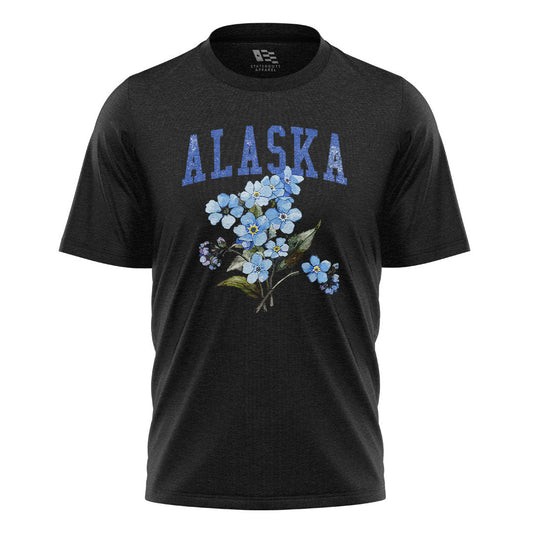 Alaska Forget Me Not Floral Bouquet - Black flatlay