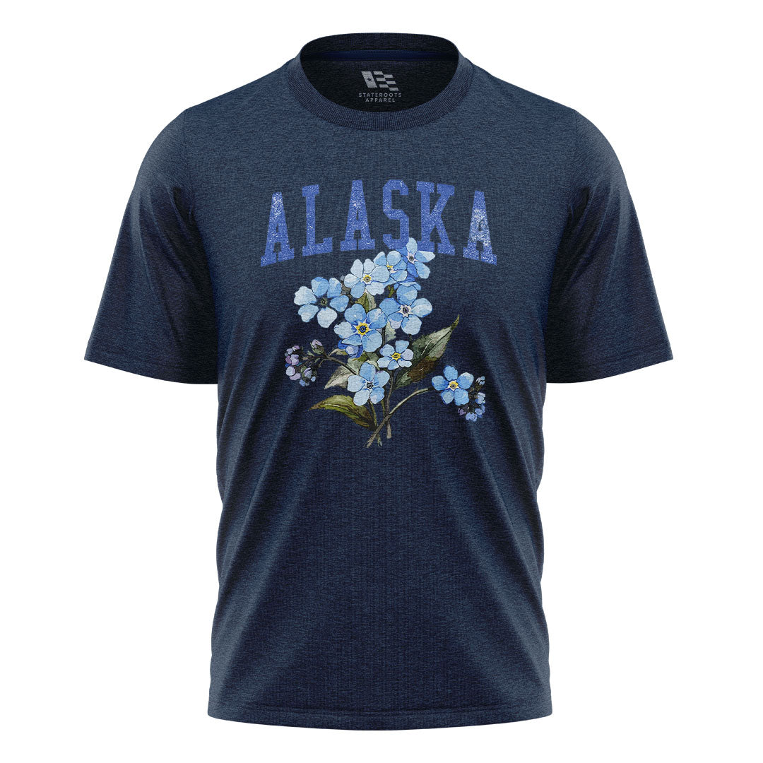 Alaska Forget Me Not Floral Bouquet - Navy flatlay