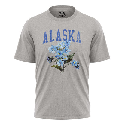 Alaska Forget Me Not Floral Bouquet - Sport Grey flatlay