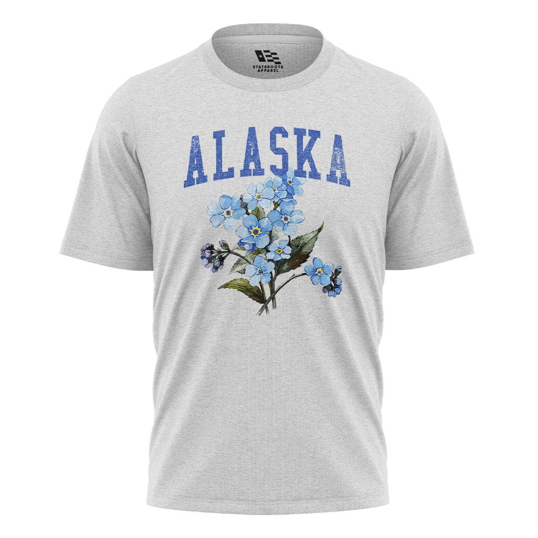 Alaska Forget Me Not Floral Bouquet - White flatlay