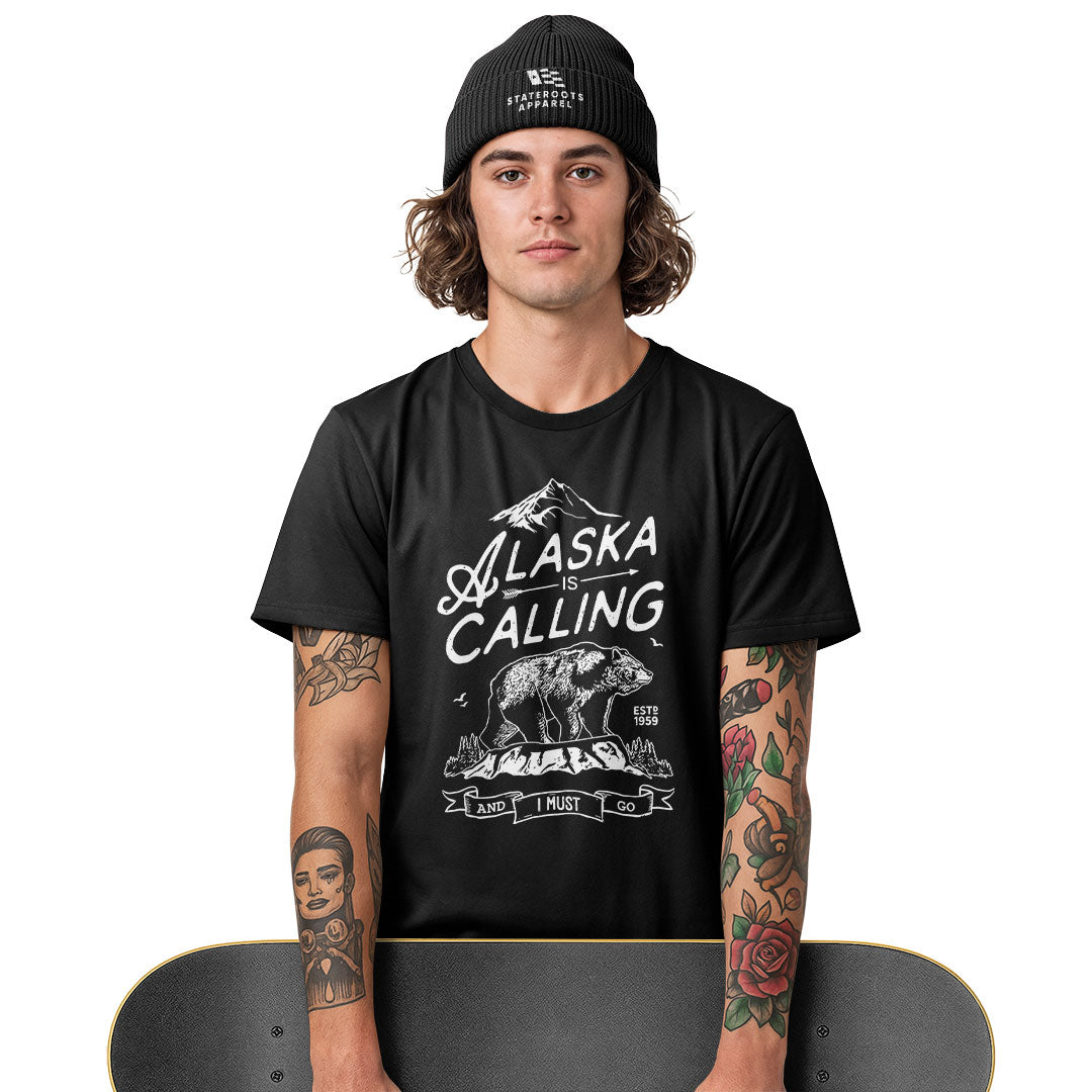 Alaska Is Calling Bear Vintage - Black lifestyle 3