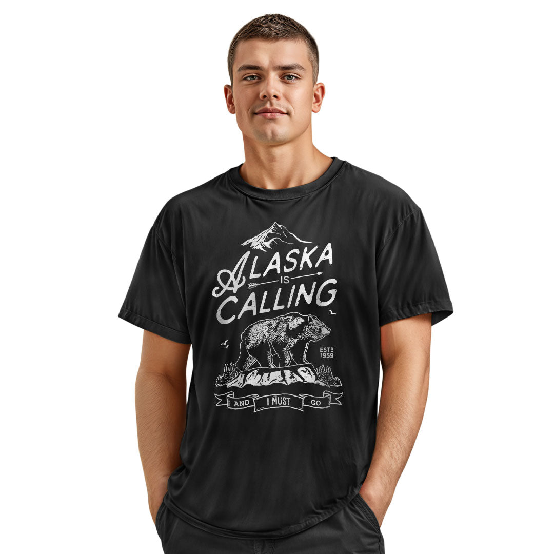 Alaska Is Calling Bear Vintage - Black lifestyle 4