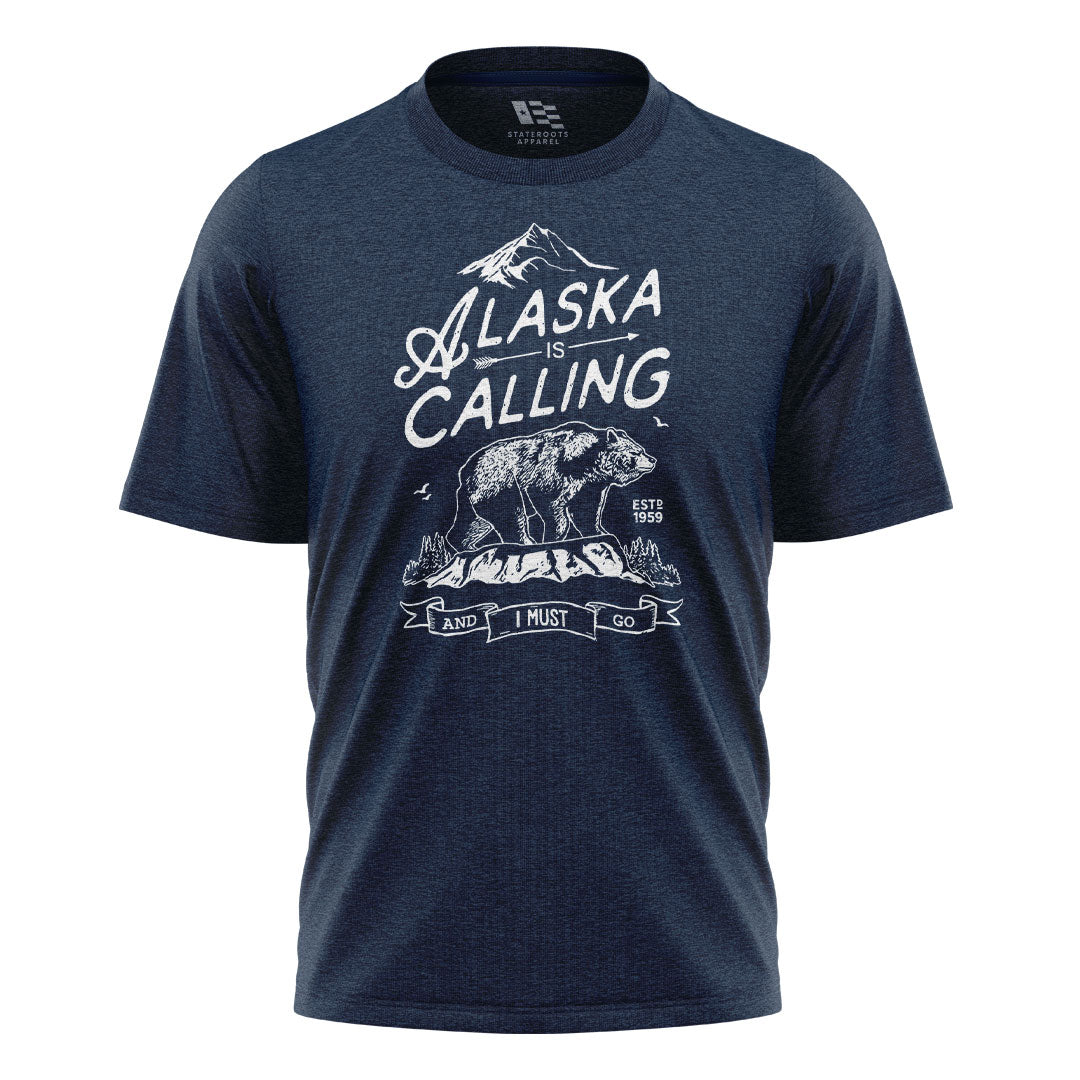 Alaska Is Calling Bear Vintage - Navy flatlay