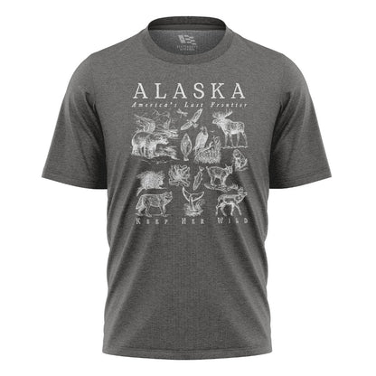 Alaska Keep Her Wild Animals Chart - Charcoal flatlay