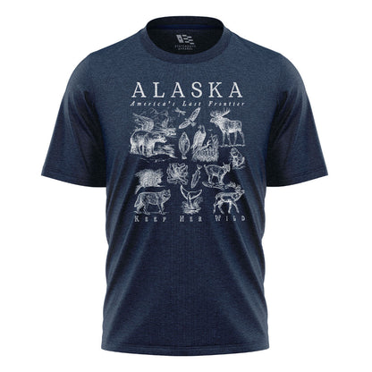 Alaska Keep Her Wild Animals Chart - Navy flatlay