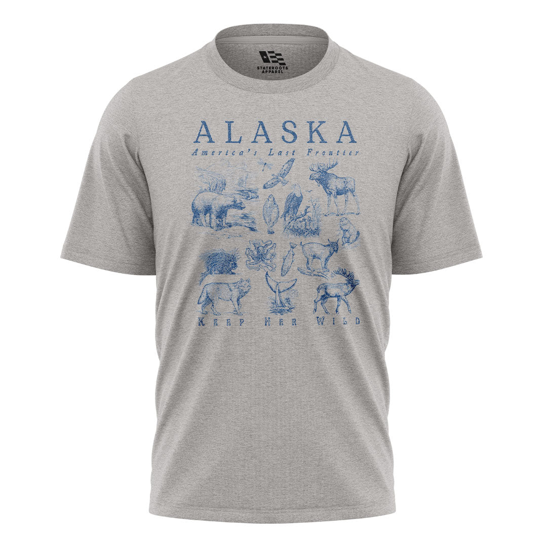 Alaska Keep Her Wild Animals Chart - Sport Grey flatlay
