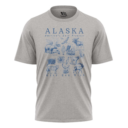 Alaska Keep Her Wild Animals Chart - Sport Grey flatlay