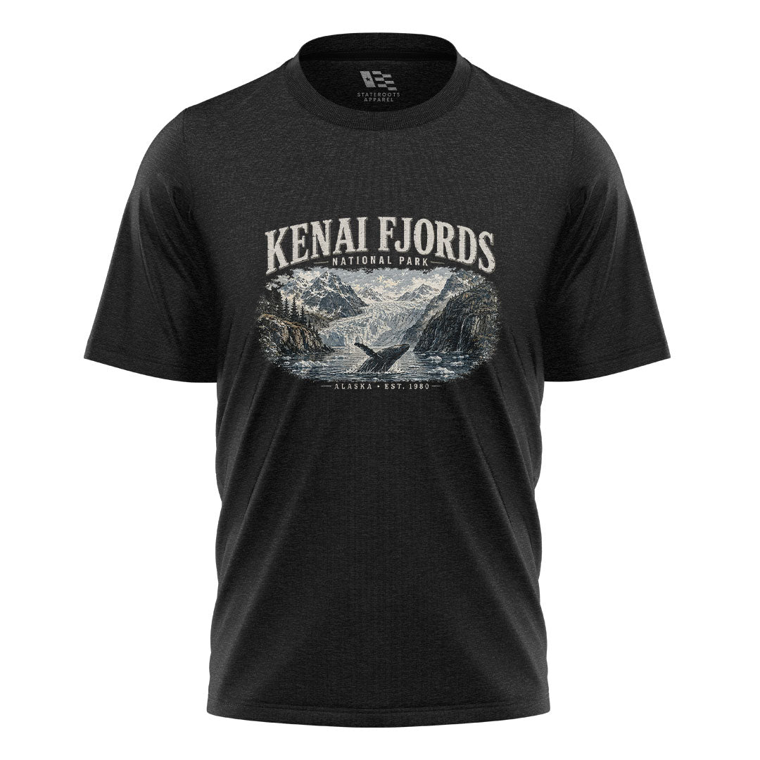 Alaska Kenai Fjords Whale Glacier Park - Black flatlay