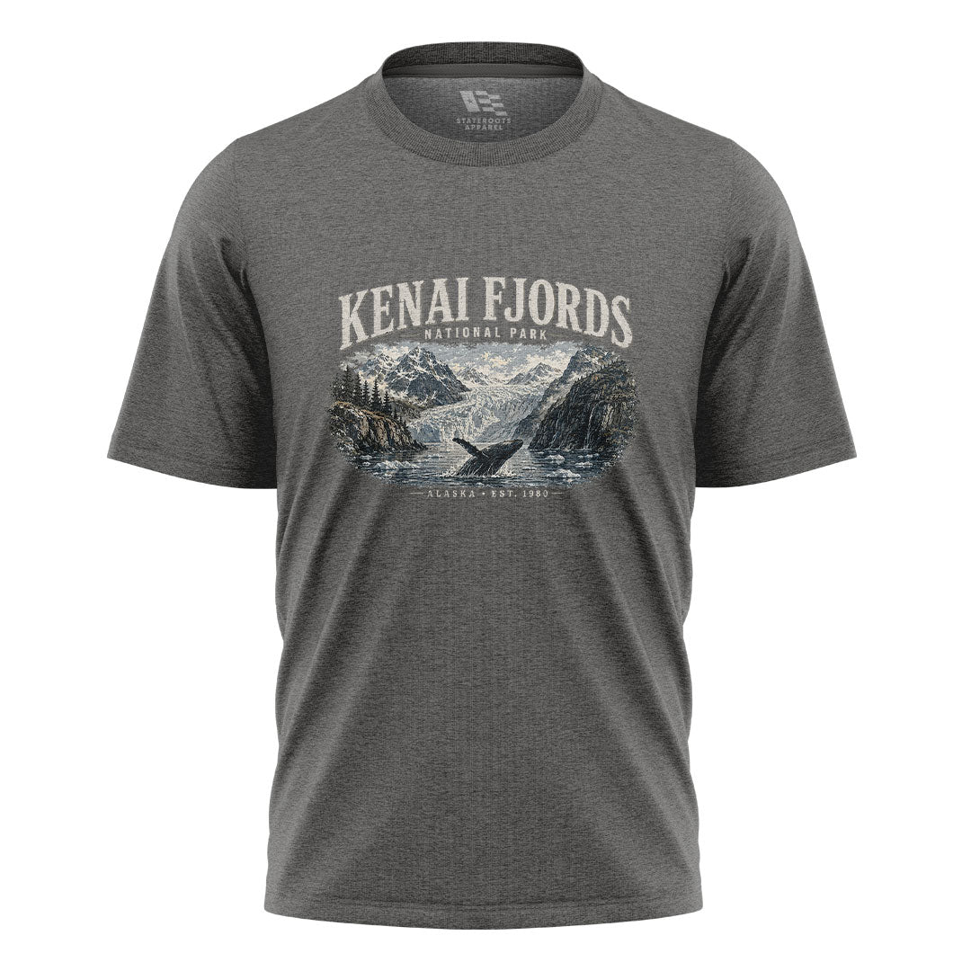 Alaska Kenai Fjords Whale Glacier Park - Charcoal flatlay