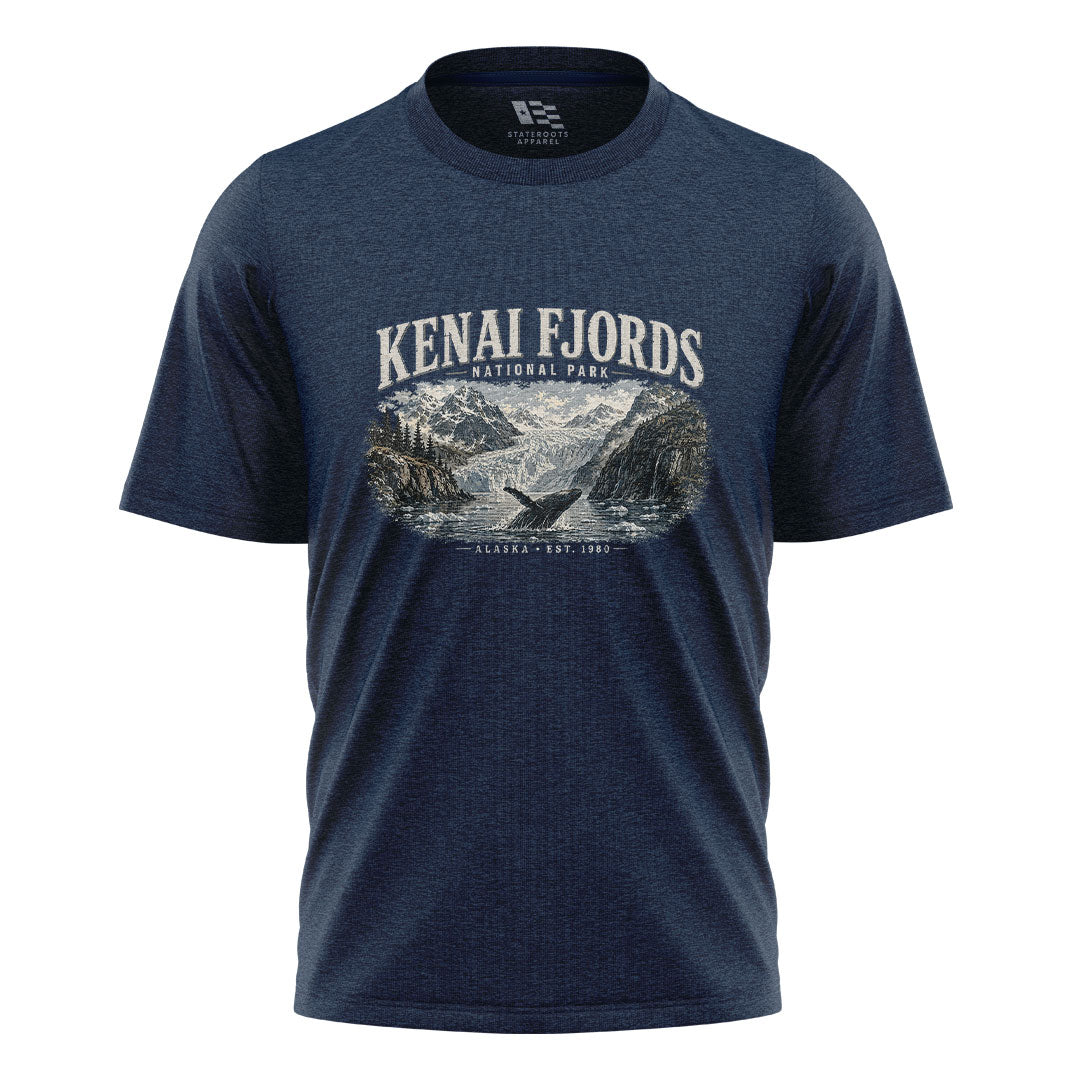 Alaska Kenai Fjords Whale Glacier Park - Navy flatlay