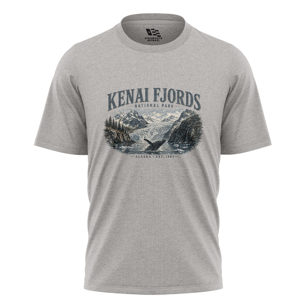 Alaska Kenai Fjords Whale Glacier Park - Sport Grey flatlay