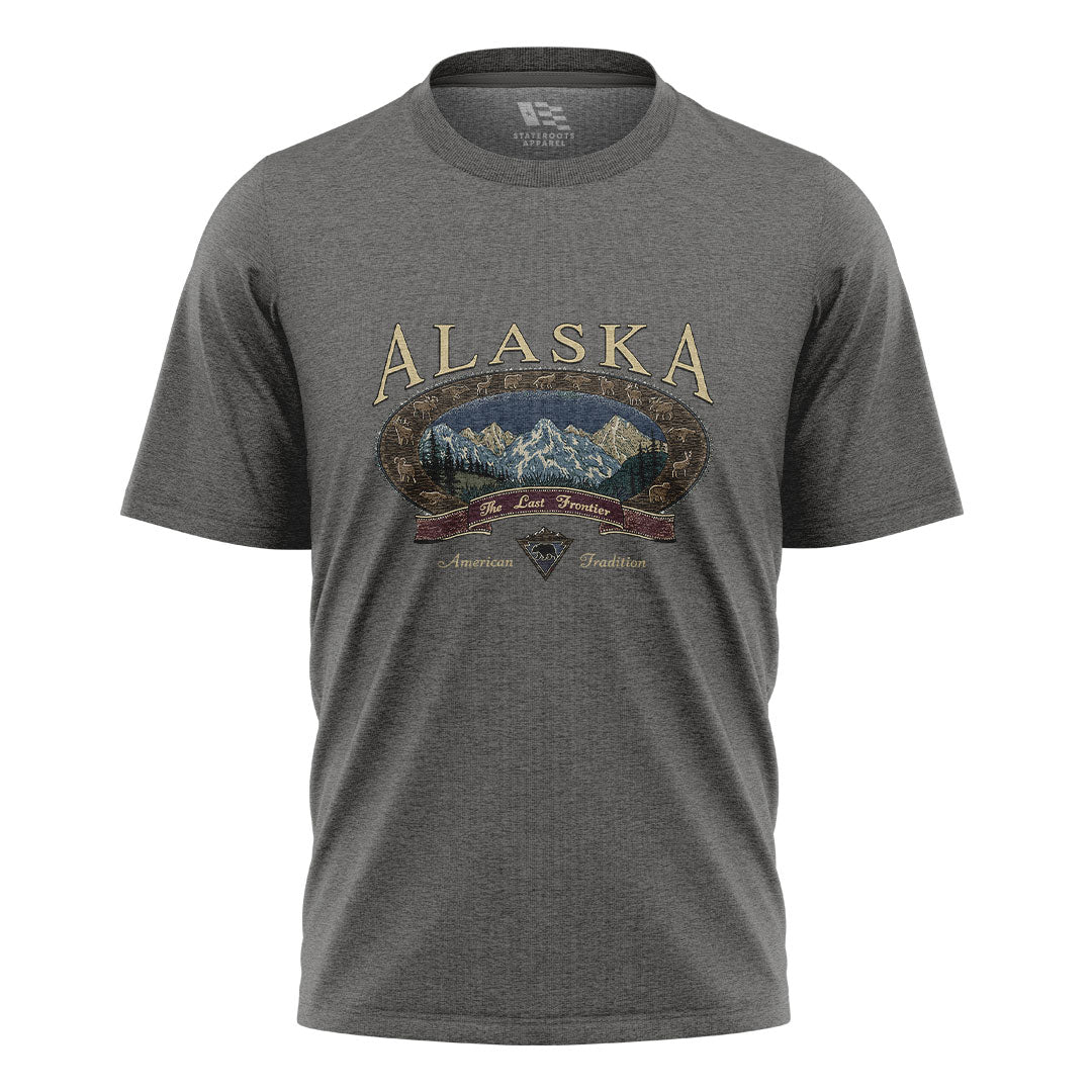 Alaska Last Frontier American Tradition Crest - Charcoal flatlay