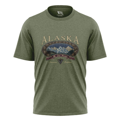 Alaska Last Frontier American Tradition Crest - Military Green flatlay