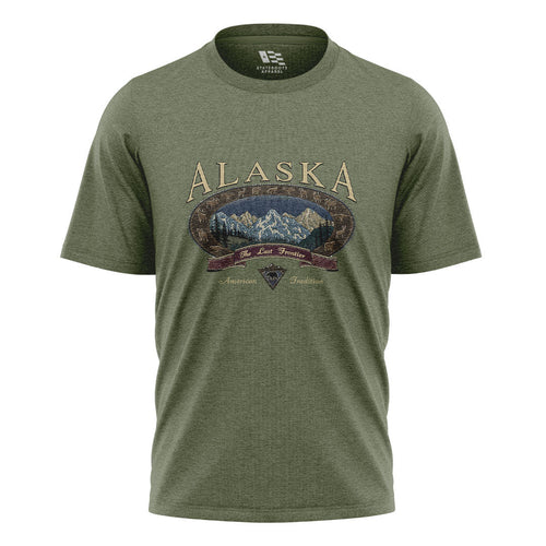 Alaska Last Frontier American Tradition Crest - Military Green flatlay