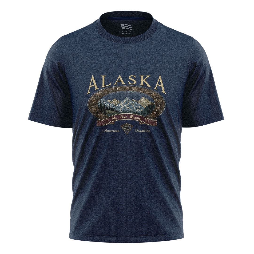 Alaska Last Frontier American Tradition Crest - Navy flatlay