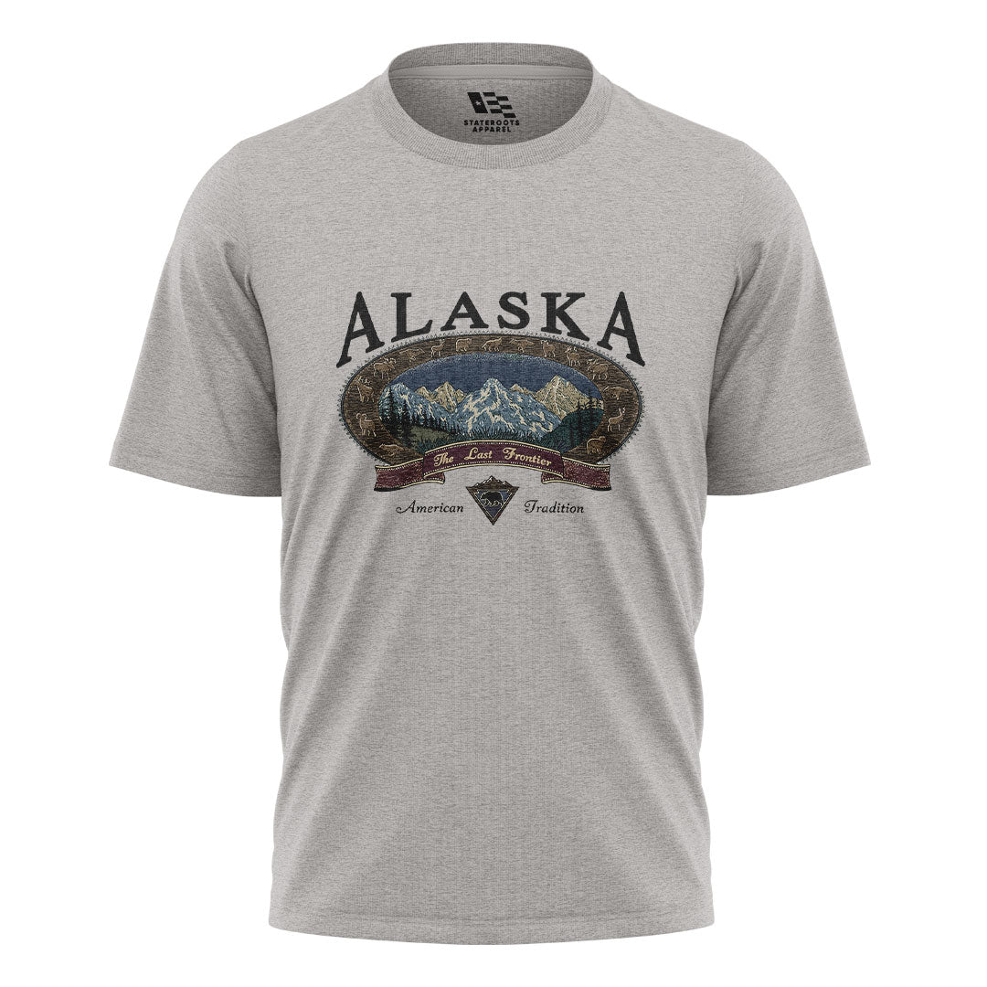 Alaska Last Frontier American Tradition Crest - Sport Grey flatlay