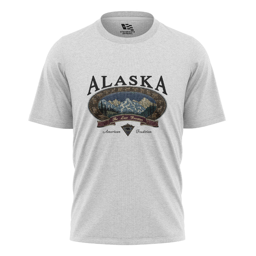 Alaska Last Frontier American Tradition Crest - White flatlay