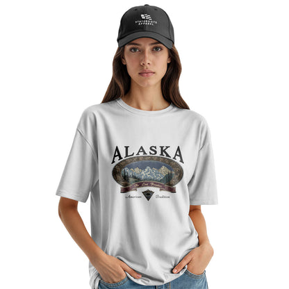 Alaska Last Frontier American Tradition Crest - White lifestyle 3
