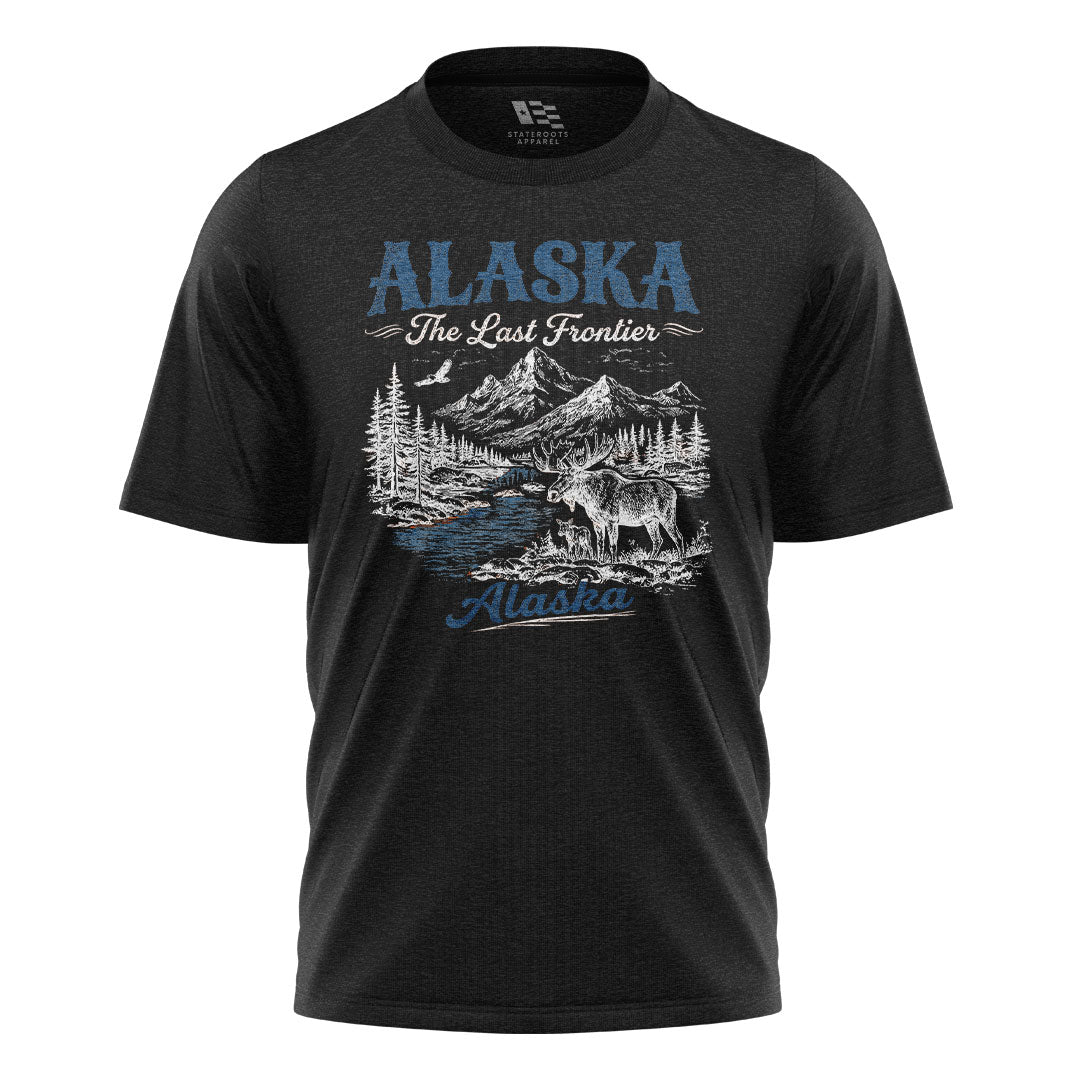 Alaska Last Frontier Moose Vintage - Black flatlay
