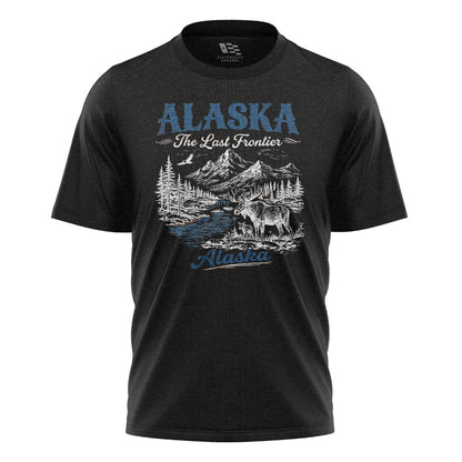 Alaska Last Frontier Moose Vintage - Black flatlay