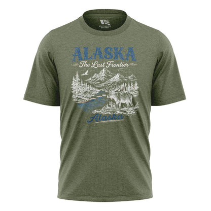 Alaska Last Frontier Moose Vintage - Military Green flatlay