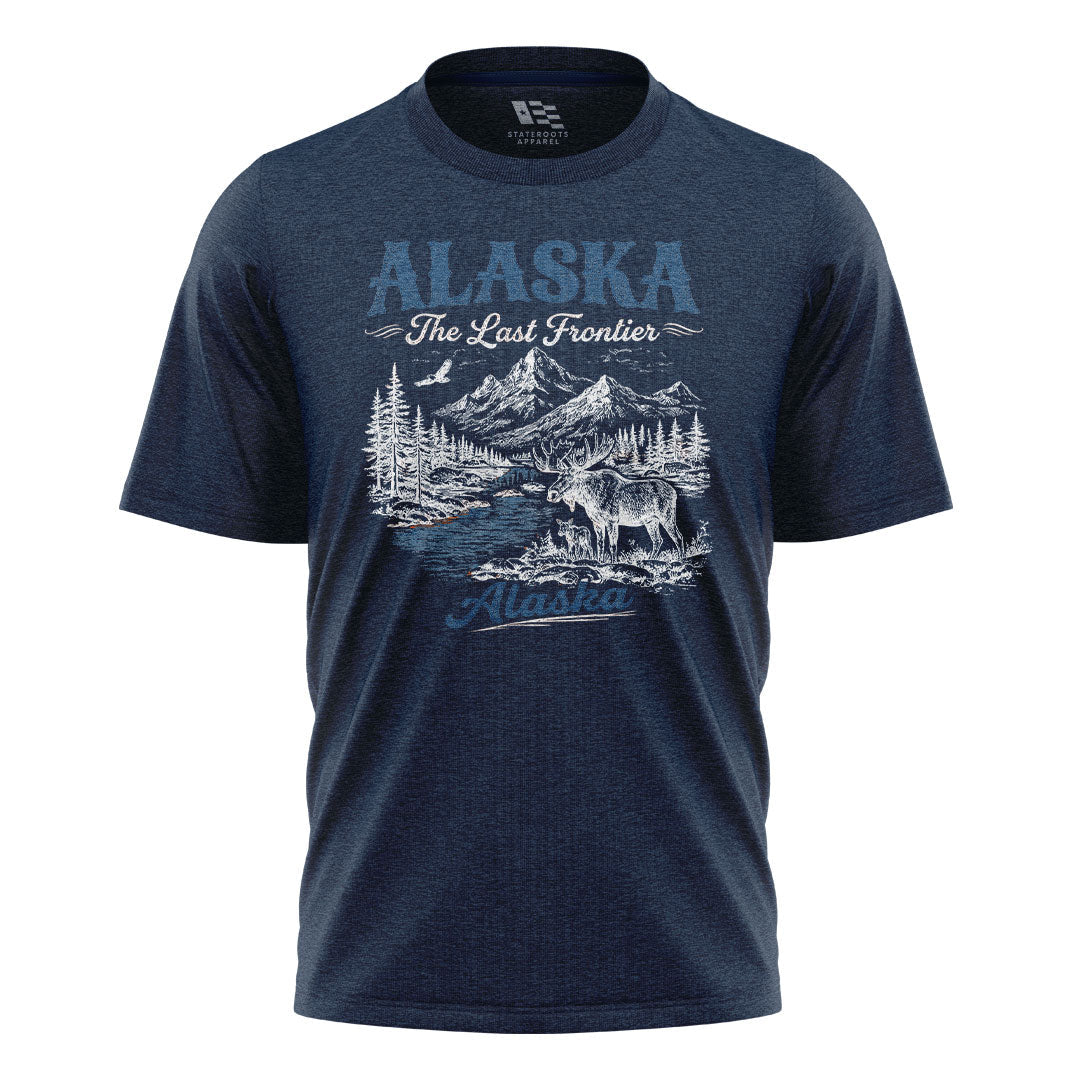 Alaska Last Frontier Moose Vintage - Navy flatlay