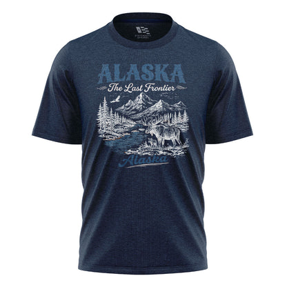 Alaska Last Frontier Moose Vintage - Navy flatlay