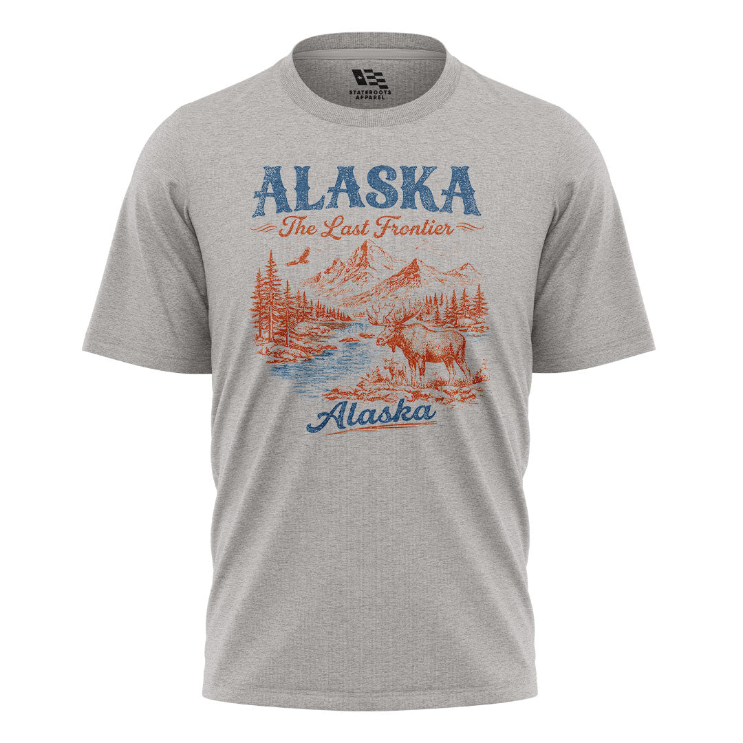 Alaska Last Frontier Moose Vintage - Sport Grey flatlay
