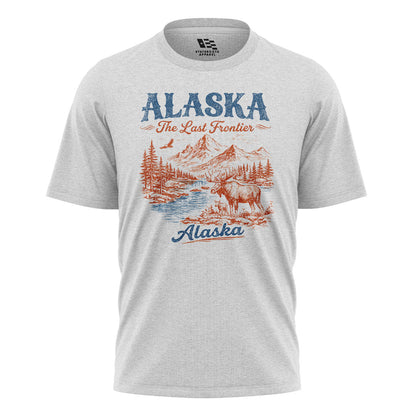 Alaska Last Frontier Moose Vintage - White flatlay